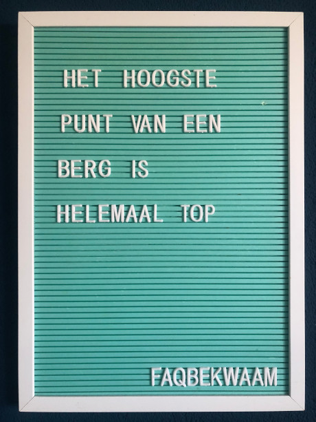 Het hoogste punt van een berg is helemaal top - FAQbekwaam