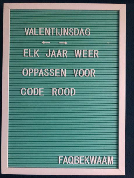 Valentijnsdag - elk jaar weer oppassen voor code rood - FAQbekwaam